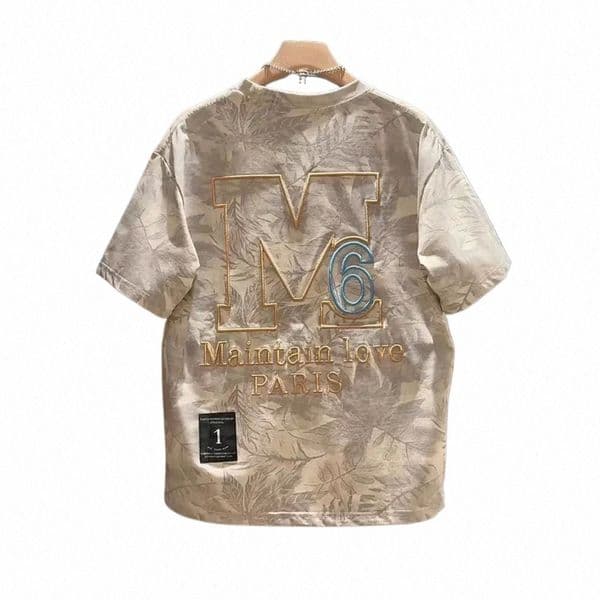 luxury Brand Designer Clothes 2025 Summer New Fashion Printed Half-Sleeve Loose Fit Men's Casual Short Sleeve T-Shirt With Street Style Embroidery G79E#