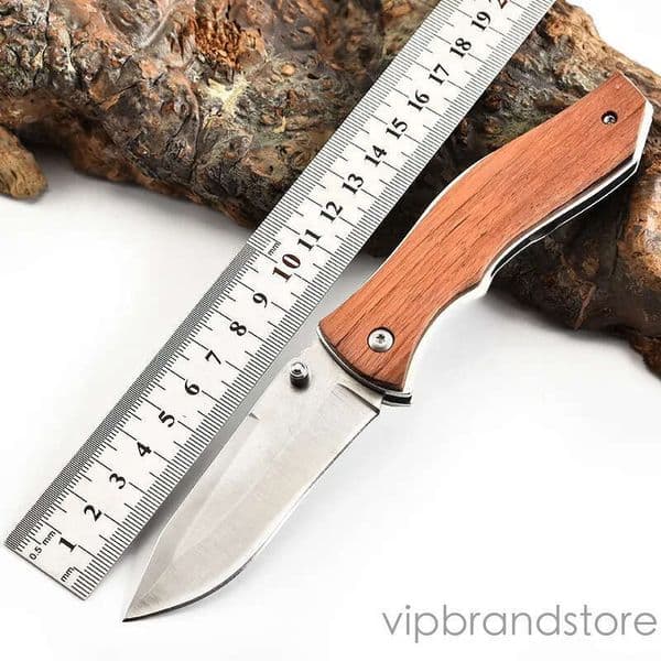 couteau Multi-Function fixed blade knife Folding Pocket Knife 5CR13MOV Steel Blade Stainless Steel Handle with pocket knife Red Rosewood Inlay Outdoor Camping T