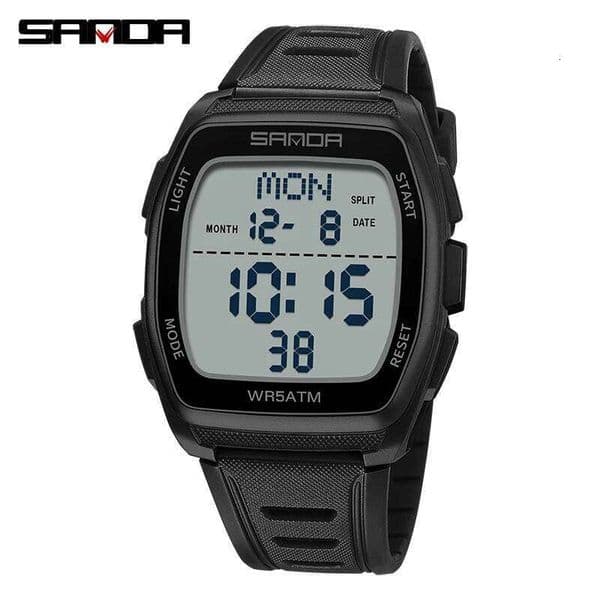 SANDA 9080 Casual Electronic Watches for Man Luminous Calendar Waterproof Sports Fashion Men Digital Wristwatch reloj hombre