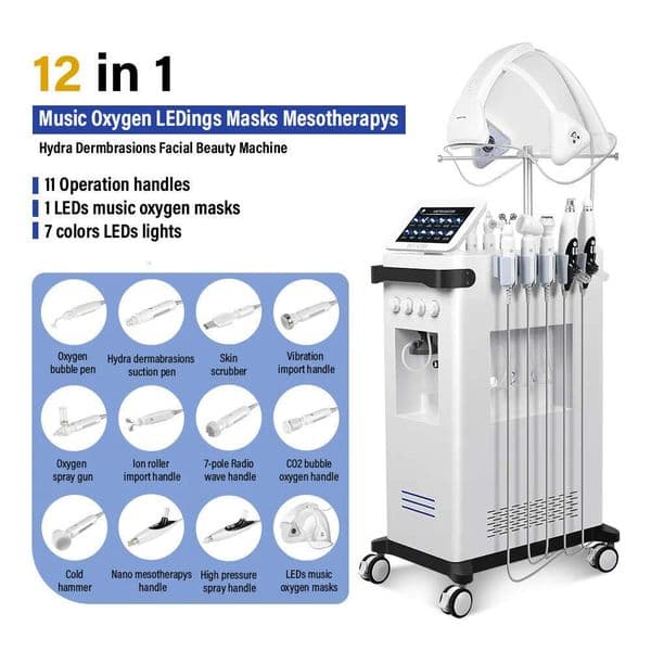 Advanced Cosmic Star 12 In 1 Hydra Dermabrasion Oxygen Bubble Facial Beauty PDT Pnewodynamic Therapy Skin Rejuvenation Deep Cleaning Machine