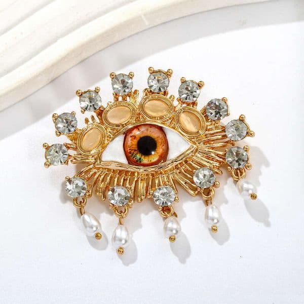 Devil's Pendant High-end Women's Exaggerated Eye of Horus Brooch, Same Style as Nai Cha Sister's Brooch