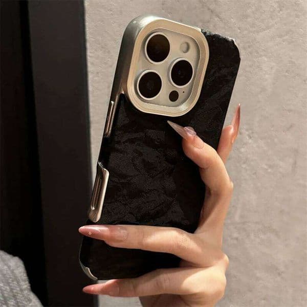 Winter Snow Mountain Velvet Pattern Silicone Case For iPhone 16 15 14 Plus 13 12 11 Pro Max Plating Shockproof Bumper Soft Cover 26L0316