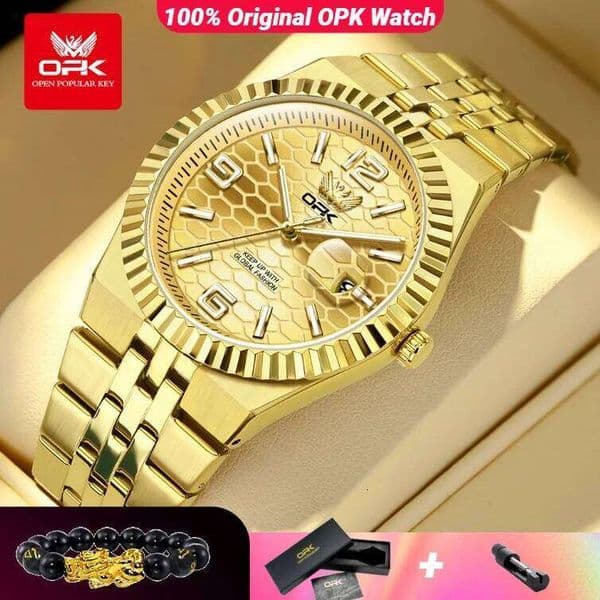 OPK 8186 Business Men's Stainless Steel Waterproof Automatic Date Quartz Men Watch