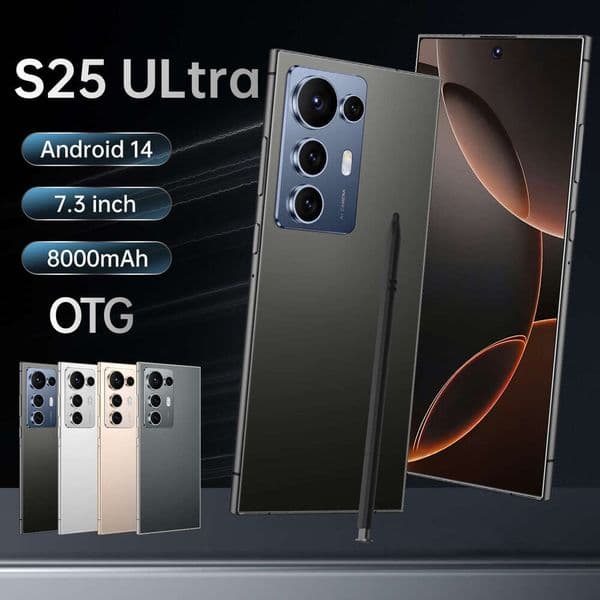 New cross-border mobile phone S25 ULTRA with center-perforated large screen, octa-core true 4G all-in-one device, Android 10.1, 3+64GB