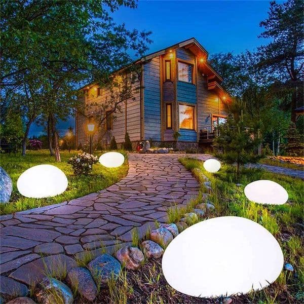 GGB Outdoor Solar Modern Creative Stones RGB Led Lighting Waterproof IP65 Decoration Home Courtyard Lawn Garden Lights 26W0316