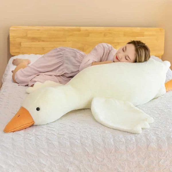 Hot 50/90/130CM Funny Goose Plush Stuffed Soft Duck Sleeping Pillow Sofa Cushion Kids Girlfriend Birthday Gift Toy W260316