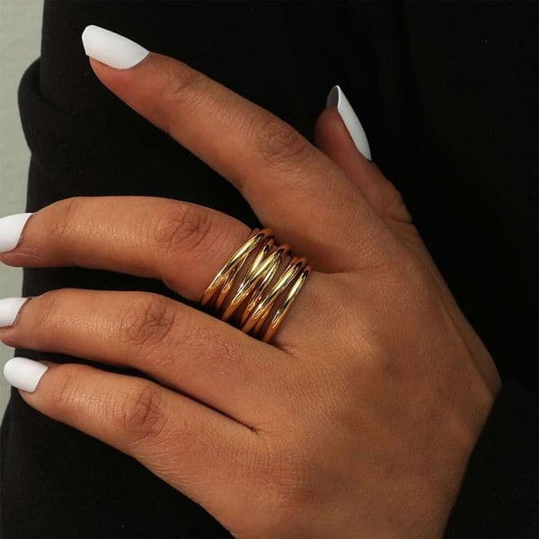 Minimalist cool style simple band rings for women and men multi-layered spring for women European and American fashion commuter ring