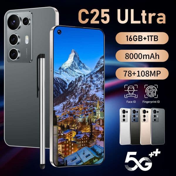 C25 ULTRA is hot-selling new cross-border smartphone with a left-side perforation, 7.3-inch 4G display, 16.0million pixels, octa-core processor, and 3+16GB thumbnail 3