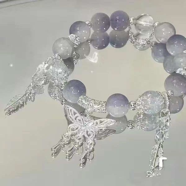Chinese Butterfly Beaded Same Style Women's Impression Light Luxury Niche High-End Temperament Couple Bracelet Best Friend Gift B5