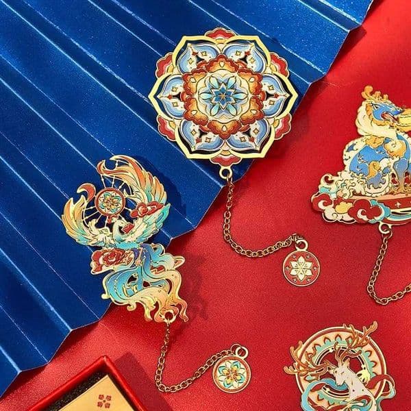 Orange Good Metal Bookmark Classical Chinese Style High-end Exquisite Hollow Bookmark High Aesthetic Graduation Gift L260314