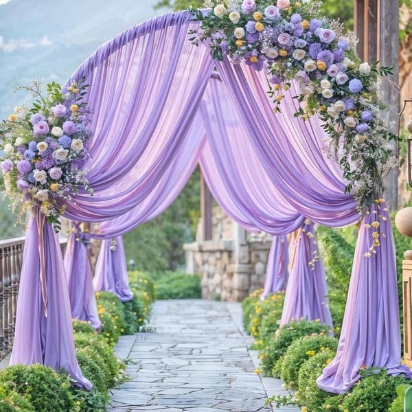 1.6X270M Wedding Arch Draping Fabric Decorations Backdrop Curtains Tulle Fabric Drapery For Party Ceremony Ceiling Decor