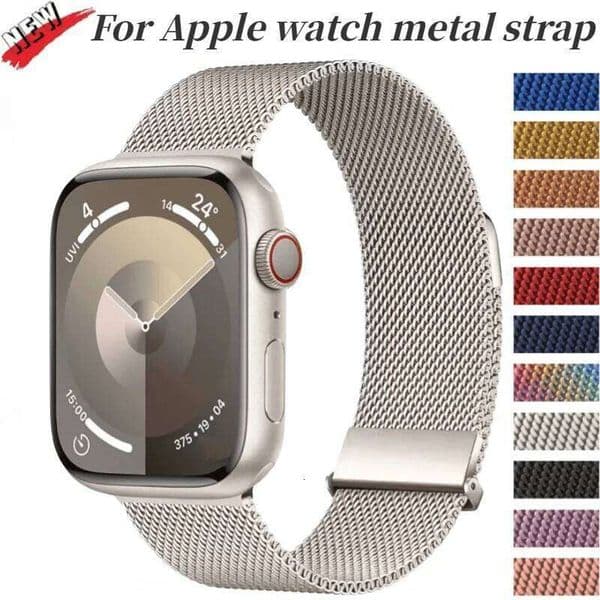 Metal Milanese band For Apple Watch Ultra/2 49mm 11 10 9 8 7 Magnetic Bracelet Strap iWatch 6 5 SE 46mm 45mm 41mm 44mm 40mm 42mm