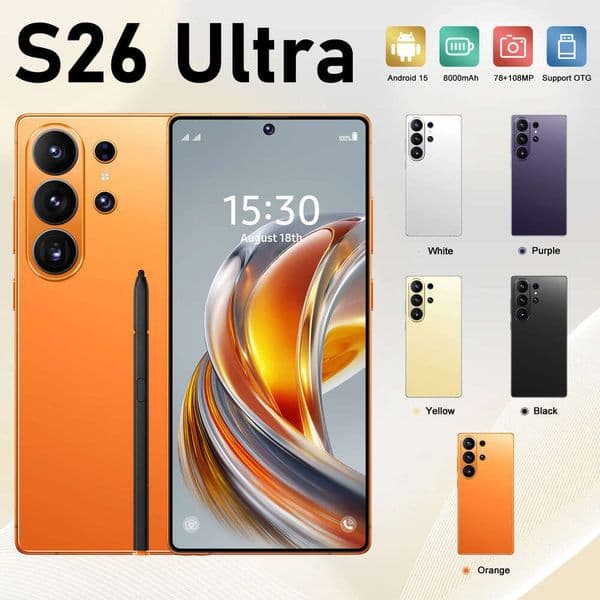 New hot-selling product S26 Ultra smartphone with built-in stylus 7.3inch Large screen true 4G network Android 10 3+64GB