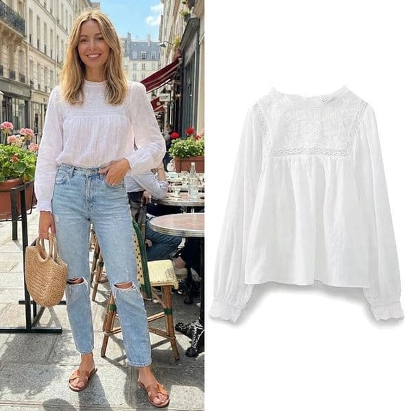 Willshela Women Fashion Embroidery White Hollow Out Blouse Vintage O-Neck Long Sleeves Female Chic Lady Shirts 260306