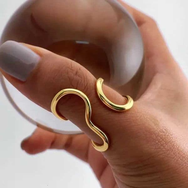 Stainless Steel Gold Color Rings for Women Men 2024 Colorfast Popular Party Personalized Exaggerated Charms Jewelry GiftsXJ260316