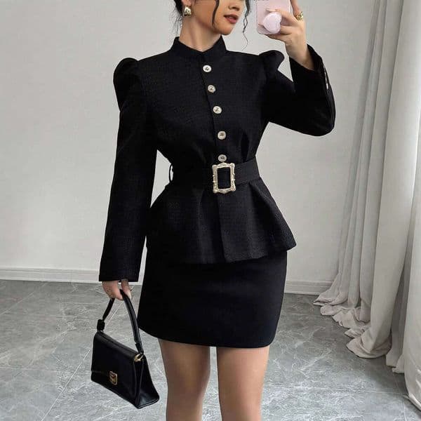 Autumn Women's Coat, Spring Autumn Long-Sleeve Shirt, Waist-Cinching, Slim-Fit, European And American Vacation Style Outfit