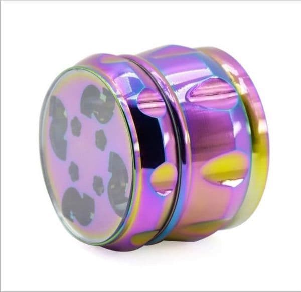 Smoking Pipes Diameter 63MM four layer zinc alloy drum type scallic semitransparent flower cover ice blue cigarette lighter