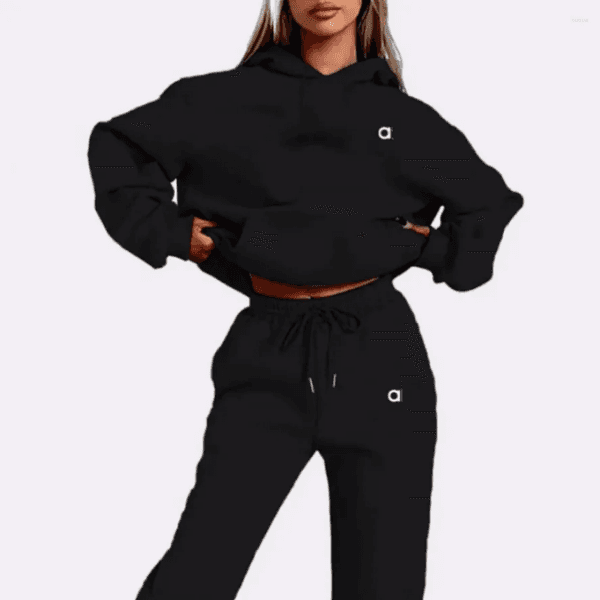 Women's 2 Piece Sweat Set, Oversized Hoodie & Joggers, Letter Print Casual Tracksuits, Soft Fleece Loungewear for Yoga Gym Workout