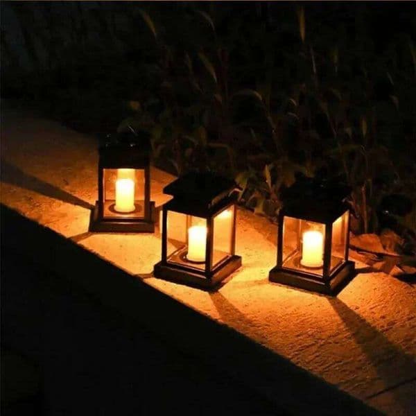 Palace Lantern Outdoor Solar Lights Lawn Landscape Waterproof Hanging Atmosphere Candle Lamp Floor Yard Garden Decorative 26W0316