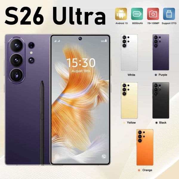S26 Ultra New Cross-Border Phone Mid-Punch Hole Super Large Screen 7.3inch Octa-Core True 4G Android 12 3+64 thumbnail 2