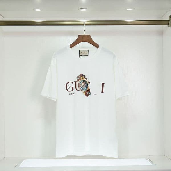 Designer-style men's T-shirt, trendy summer cotton letter-printed casual round-neck short-sleeve with cartoon design, new style 888