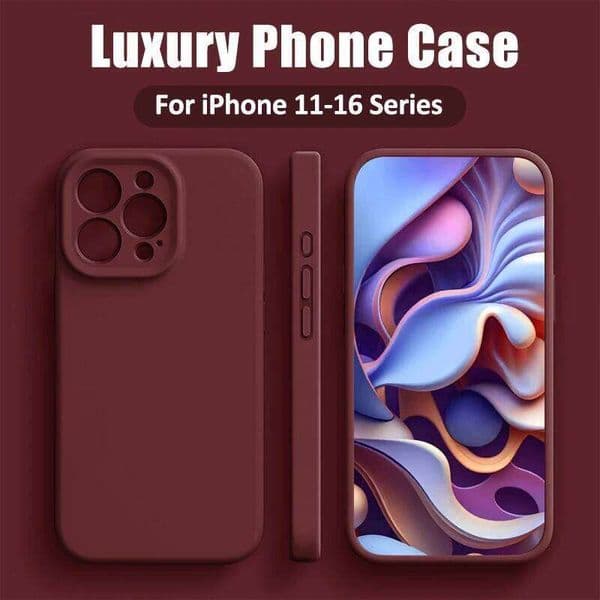 Luxury liquid Silicone Cases for iPhone 15 14 13 12 11 16 Pro Max Shockproof Soft Back Cover Lens Protection Case Accessories 26L0316