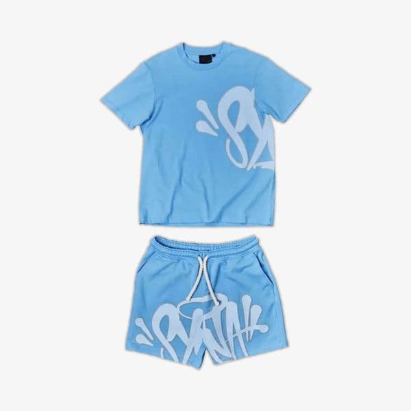 Street hip-hop men and women's letter print loose short-sleeved top summer casual sporty set T260316