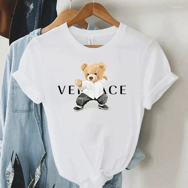Women's T Shirts Cotton T-Shirt Graphic Printed Vintage Tee Tops Designer Classic Clothing Woman Summer Fashion Short Sleeve
