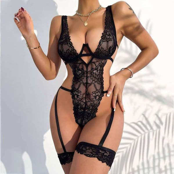 Transparent Underwear,Woman Erotic Sexy Female Women Lace Lingerie Set