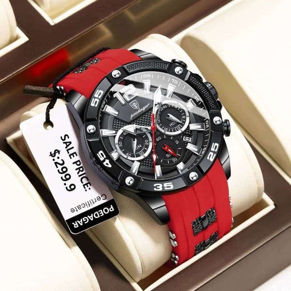 POEDAGAR Luxury Sports Man Watch Date Waterproof Luminous Chronograph Men Wristwatch High Quality Military Quartz Men's Watches