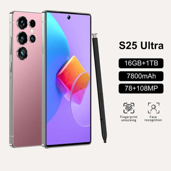 S25 Ultra cross-border smartphone, 7.3-inch large screen with center punch-hole, 1:1 all-in-one device, Android 12, 16+1T thumbnail 2