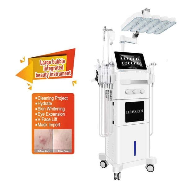 Multifunction 14 In 1 Hydra Dermabrasion Facial Deep Cleaning Pore Exfoliating Beauty Instrument Aqua Peeling Led Therapy Skin Whitening Rejuvenation Machine
