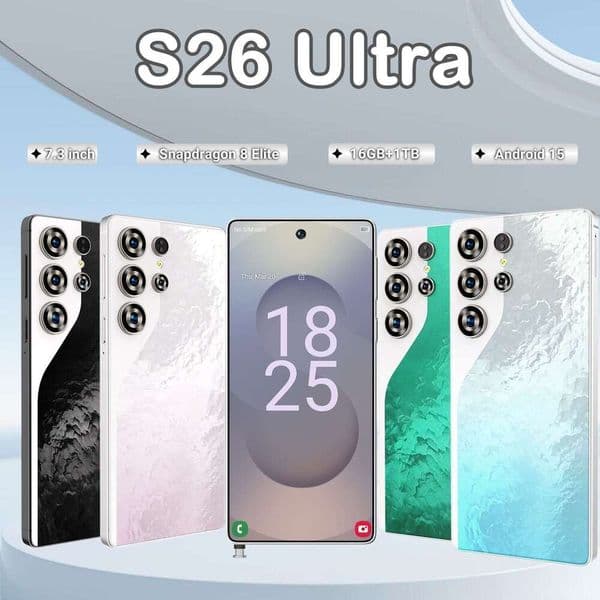 Cross-border smartphone, true 4G, octa-core, S26 Ultra with built-in stylus, 7.3inch large screen, Android 14, 16+1T