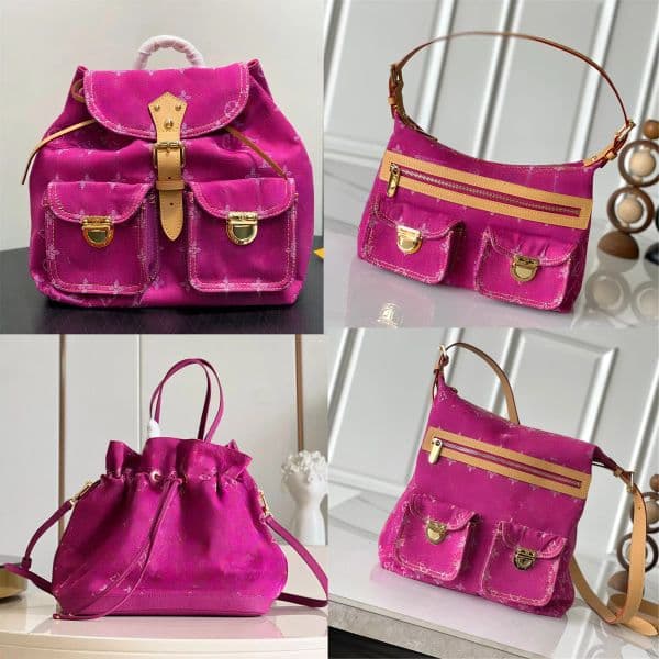 10A New Denim Vintage bag Designer Pochette Accessoire Cargo Pink Shoulder Bag Denim Mini Crossbody Cherry Luxury Woman flower Handbags Baggy Bags sunsett tote