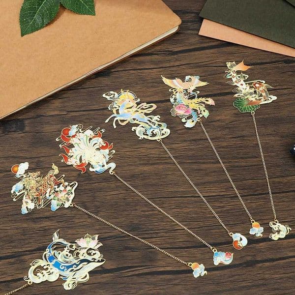 1PC Chinese Style Bookmark Tassel Pendant Retro Book Clip Metal Pagination Mark Stationery Student Gift School Office Supplies L260529