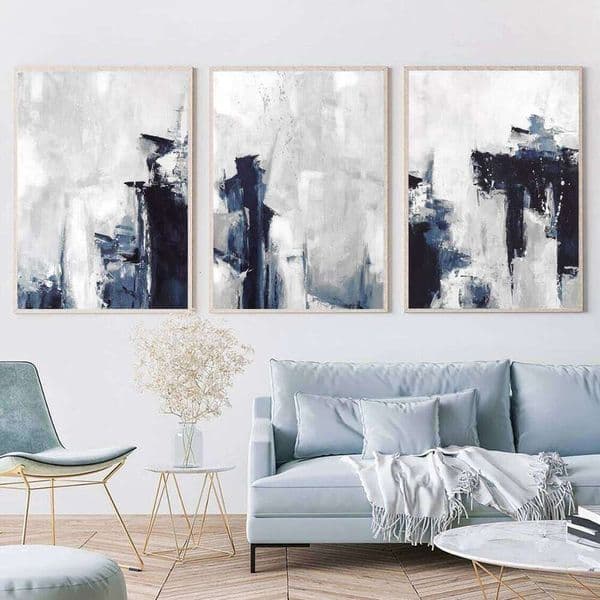 rey Abstract Prints Watercolor Brushstroke Art Painting Canvas Poster Modern Minimalist Wall Pictures Decor (No picture frame 26W0317