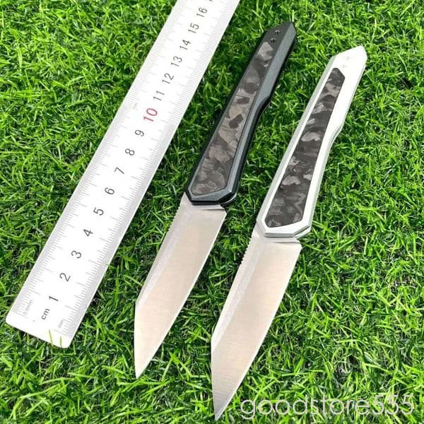 KS 7050 Launch 20 Pocket fixed blade knife Folding knives D2 Blade T6 Aluminum Embedded pocket knife with Carbon Fiber Handle Defensive Knife for Outdoor Huntin