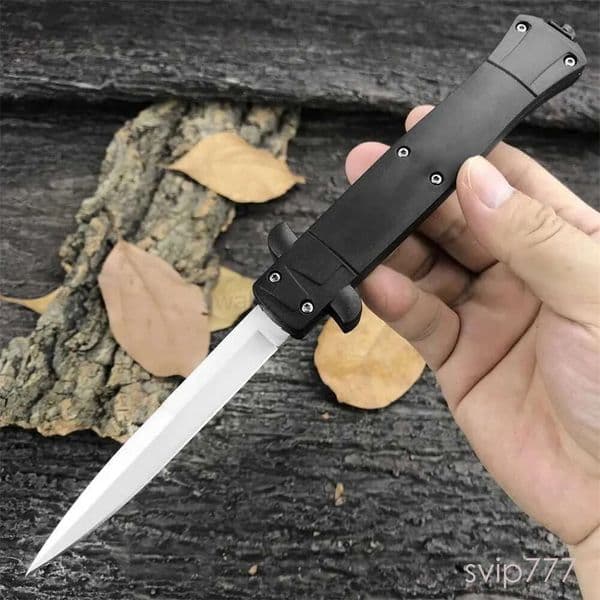 couteau Black Italian pocket knife Mafia AU/TO Folding Knife Steel 440C Blade ABS Handle Outdoor Survival fixed blade knife Tool Hunting Tactical KnifeXJ240808
