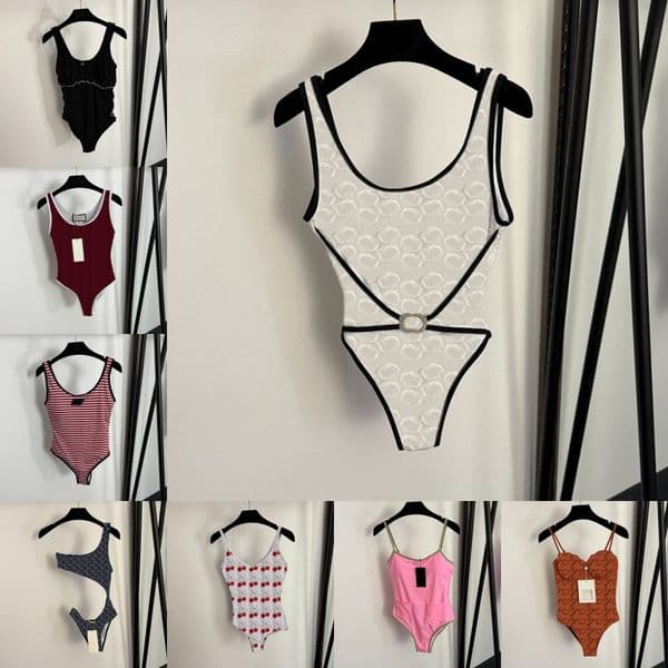 Letter Flocked Women Swimwear Designer Sexy Push Up Sleeveless Bathing Suit Summer Vacation Pool Party Charming Swimsuit Bikinis