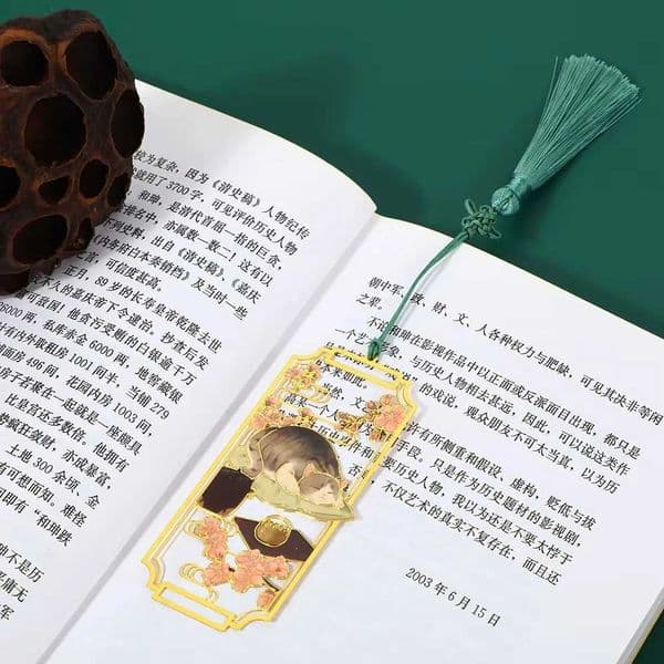 Cute Cat-Shaped Hollow Metal Bookmark Ruler Chinese ical Style Creative Student Gift Reading Bookmark S26317