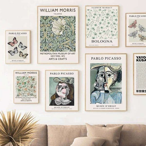 ster Abstract Wall Art Canvas Prints Living Room William Morris Flower Market Artwork For Bedroom Home Decor (No picture frame 26W0317