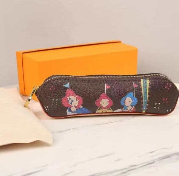 high quality Designer Fashion Student Stationery Old Flower L Letter Printed Pencil Bag luxury Large Capacity Cute Simple Printed Pattern Stationery pencil case