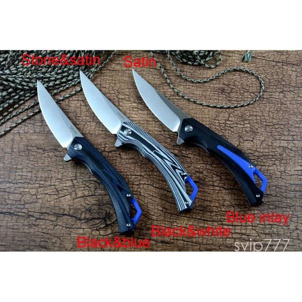 YSTART Utility fixed blade knife Hunting Gift couteau Pocket Knives Ball Bearing Washer D2 Steel pocket knife Blade G10 Handle 3 Colors Outdoor Camping EDC wi