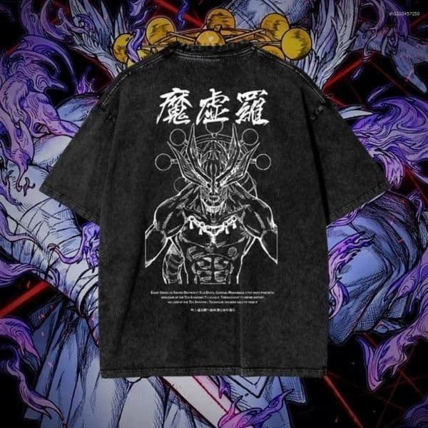 Men's T Shirts Men Clothings Fashion Back Printed Mahoraga Vintage Oversized Heavyweight Lifting T-Shirt Holiday Badass Shirt Harajuku 3XL 8