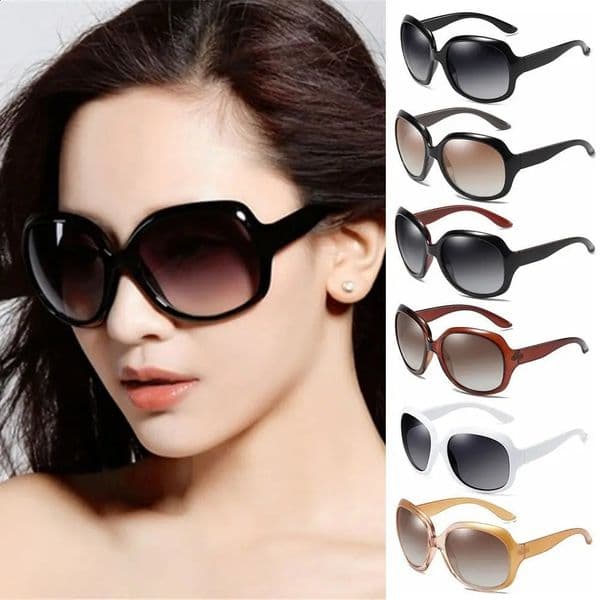 Shades Sunglasses for Women UV 400 Elliptical Frame Vintage Eyewear Square Oversized Men 260316BJ