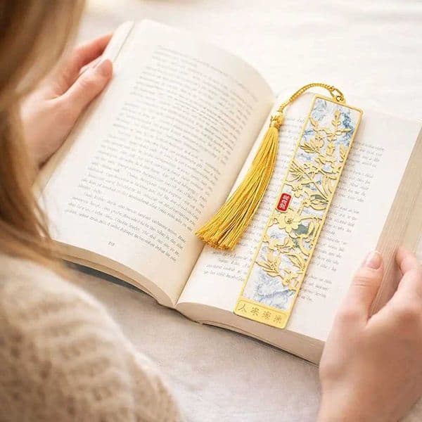 Elegant Tassel Pendant Metal Bookmark Pendant Decorative Aesthetic Stationery Pagination Mark Reading Book Clip Student Gift S26317