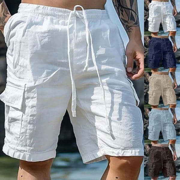 Men Loose Cargo Shorts With Pockets Fashion Beach Streetwear Sports Casual Shorts Running Short Pants 260312
