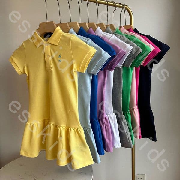 9 Colors Girls Dress Designer Kids Clothes Skirt Luxury Baby Girl Dress Flounced Skirts Cute Casual Short Sleeve Children Dress -8 DPD2504154