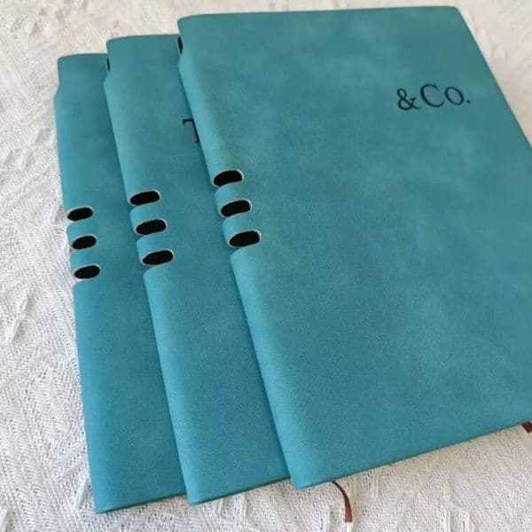 HOT 2026 designer letter logo Retro fashion designer letter printed notebook ballpoint pen set luxury business thickening student A5 leather Notepads