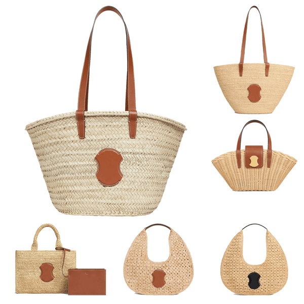 High quality Designer bag Summer Straw beach bag Luxury handbag Linen woven Basket bag Womens mens weave large capacity tote bag fashion Shoulder bag lady travel bag